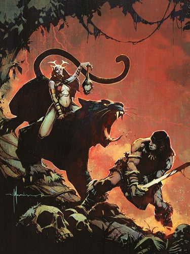 Virgin cardstock cover of Savage Sword of Conan #17, illustrated by Nick Marinkovich, published by Titan Comics.