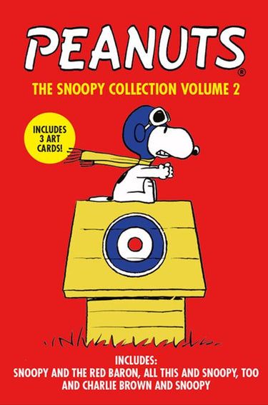 Snoopy HC slipcase set of pre-order graphic novels by Titan Comics featuring Peanuts character Snoopy and colorful artwork.