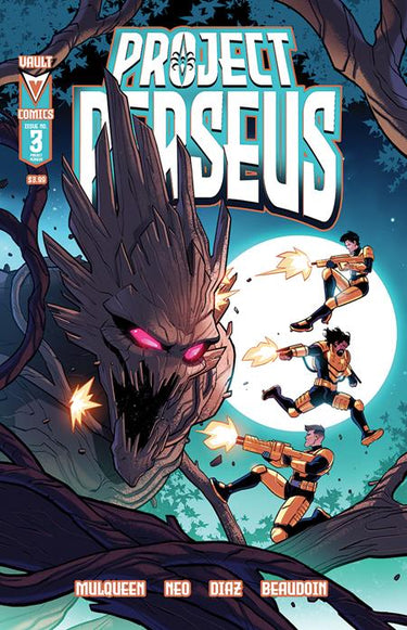 Pre-order comic book "Project Perseus #3" cover C by Stephen Byrne, published by Vault Comics, featuring detailed cover art.