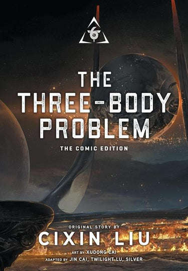 Pre-order of Yen Press Three-Body Problem Volume 06 graphic novel, featuring cover art with futuristic sci-fi design.