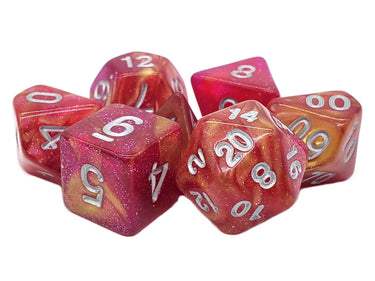 Old School 7 Piece DnD RPG Dice Set: Galaxy - Fire in the Sky - State of Comics