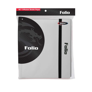 BCW Folio 9-Pocket Card Album in white for organized card storage