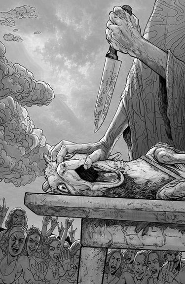 It Demands Sacrifice #3 (Of 4) Cvr E 1:50 Adam Pollina B&W Virgin Var comic book cover