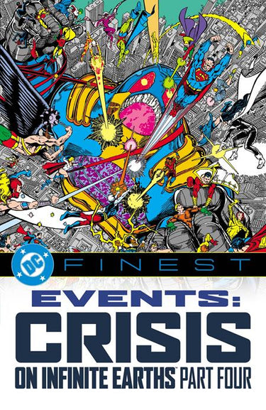 DC Finest Events Crisis on Infinite Earths TP Part 04 graphic novel cover by George Perez, Tom Ziuko