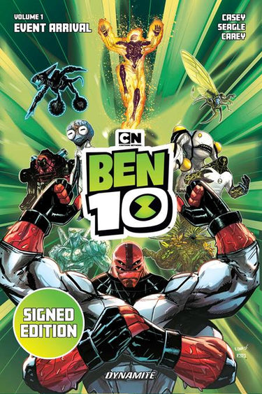 Ben 10 HC Vol 01 Event Arrival Signed by Joe Casey and Steven T Seagle Cvr hardcover graphic novel cover by Robert Carey