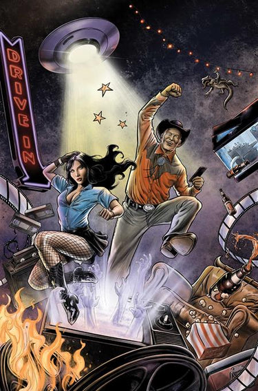Monstervision Featuring Joe Bob Briggs and Darcy #1 Cvr K 1:15 Kewber Baal Virgin Var comic book cover