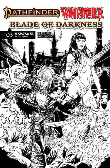 Pathfinder Vampirella Blade of Darkness #3 Cvr F 1:10 Steven Cummings Line Art Var comic book cover