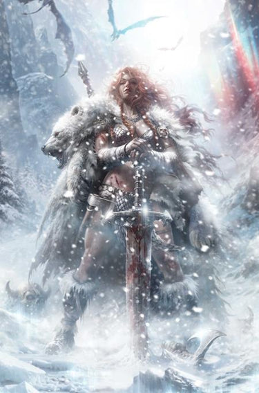 Red Sonja Solstice Special #1 One Shot Cvr E Francesco Mattina Metal Premium Var comic book cover