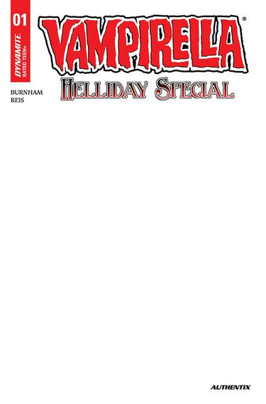 Vampirella Helliday Special 2026 #1 One Shot Cvr D Blank Authentix Var comic book cover
