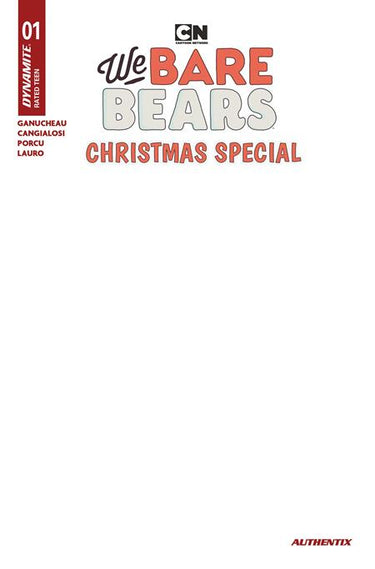 We Bare Bears Christmas Special #1 One Shot Cvr E Blank Authentix Var comic book cover