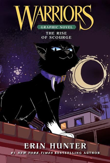 Pre-order graphic novel "Warriors: The Rise of Scourge" by HarperCollins, featuring cover art with vivid warrior characters.