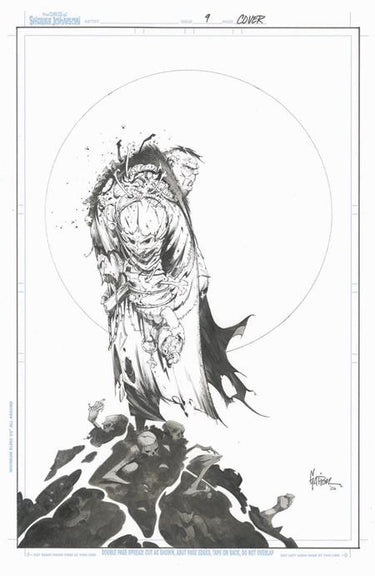 Spawn the Curse of Sherlee Johnson #9 Cvr C Jonathan Glapion B&W Virgin Var comic book cover