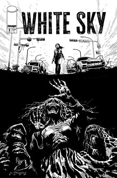 White Sky #8 Cvr B Marcelo Frusin B&W Var comic book cover