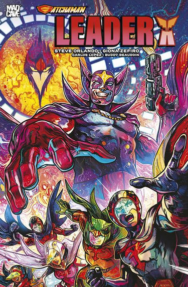 Pre-order comic book "Gatchaman Leader X One-Shot Cvr A" by Vincenzo Riccardi from Mad Cave Studios, featuring dynamic cover art.