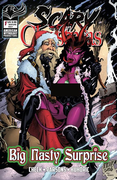 Scary Christmas Big Nasty Surprise #1 Cvr C Neil Vokes Racy Var comic book cover