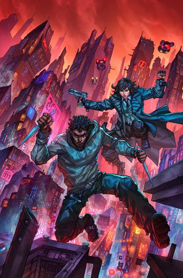 Pre-order comic "Blade Runner Tokyo Nexus Die with Honor #2" by Titan Comics, featuring cover E by Alan Quah on virgin cardstock.