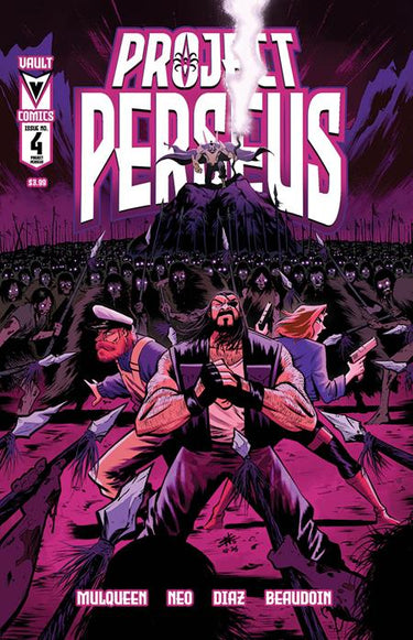 Pre-order comic book "Project Perseus #4 Cvr a Edison Neo" by Vault Comics, featuring vibrant cover art.