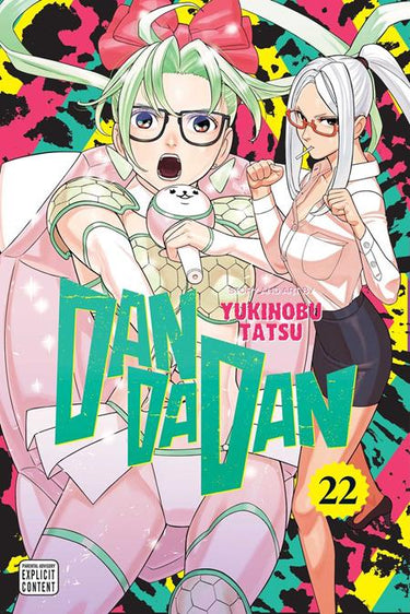 Pre-order of Dandadan TP Vol 22 graphic novel by Viz Media, featuring colorful cover art and manga-style illustrations.