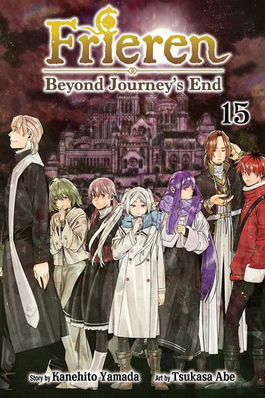 Pre-order of Viz Media's Frieren Beyond Journeys End Volume 15 graphic novel, featuring detailed cover art and manga illustration.