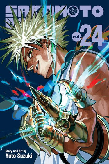 Pre-order of Sakamoto Days Volume 24 graphic novel by Viz Media featuring colorful manga cover art.