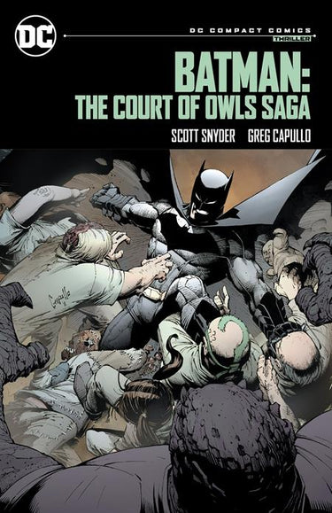 Batman The Court Of Owls TP graphic novel by DC Comics featuring Batman in a dark, illustrated scene from the comic book.