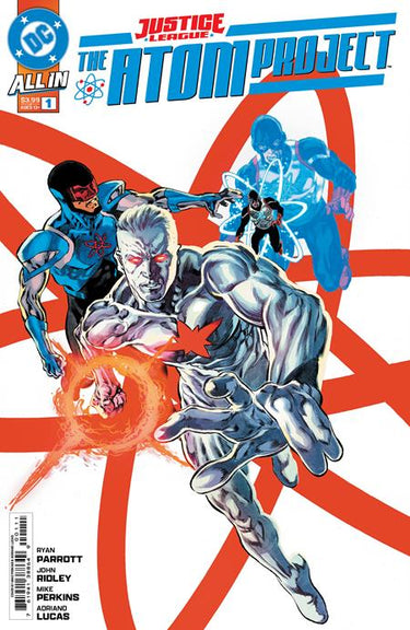 DC Comics Justice League The Atom Project #1 comic book cover featuring artwork by Mike Perkins, back issue from the Justice League series.