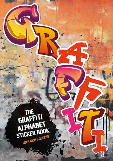 Graffiti Alphabet Sticker Book by Abrams, illustrated sticker book cover with colorful graffiti-style letters
