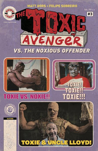 Toxic Avenger Vs The Noxious Offender #3 (Of 5) Cvr B 3 Copy Troma Photo Unlock Variant comic book cover