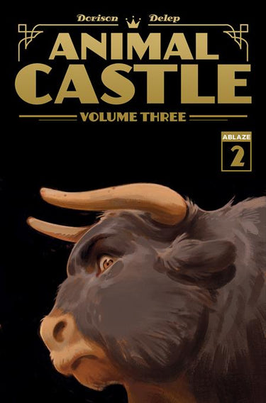 Animal Castle Vol 3 #2 comic cover by Felix Delep, ABLAZE pre-order comic issue with illustrated animal characters