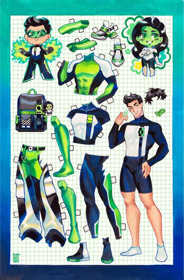 Green Lantern Corps #24 Cvr C Rian Gonzales Paper Doll Card Stock Variant (Green Lantern First Light) comic book cover