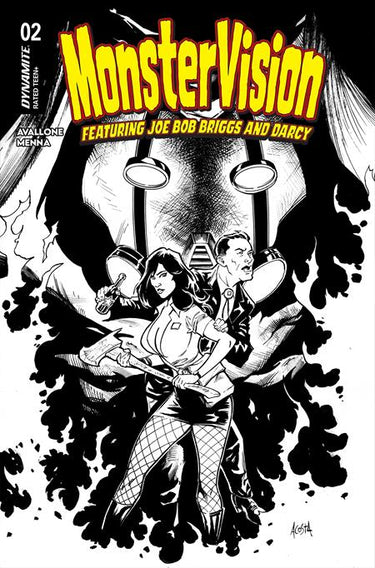 Monstervision Featuring Joe Bob Briggs And Darcy #2 Cvr G INC 1:15 Dave Acosta Line Art Variant comic book cover