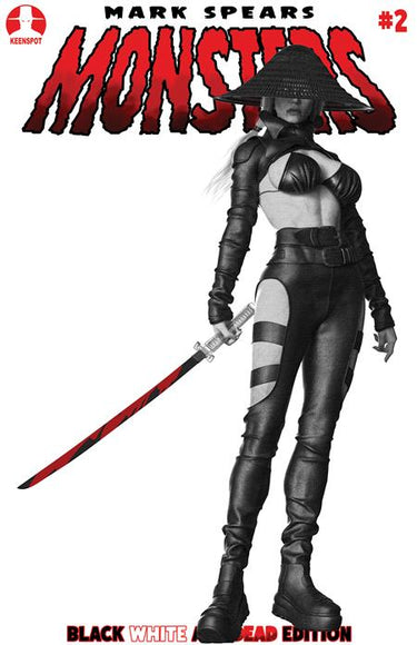 Mark Spears Monsters #2 4Th Ptg Black White & Dead Edition Cvr E Mark Spears Taste Of Blood Holofoil Flip Variant comic book