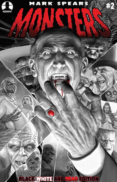 Mark Spears Monsters #2 4th printing black-and-white Dead Edition cover, 1:25 Infinity Gauntlet homage holofoil variant