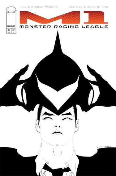 M1 Monster Racing League #8 Cvr C INC 1:25 Jae Lee black-and-white variant comic cover by Image Comics