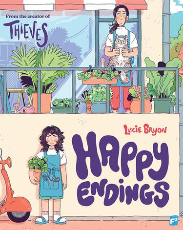 Happy Endings Tp graphic novel cover artwork by Lucie Bryon