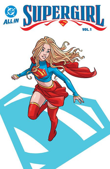 Supergirl graphic novel volume 1, "Misadventures in Midvale," from DC Comics featuring Supergirl in a dynamic action scene.