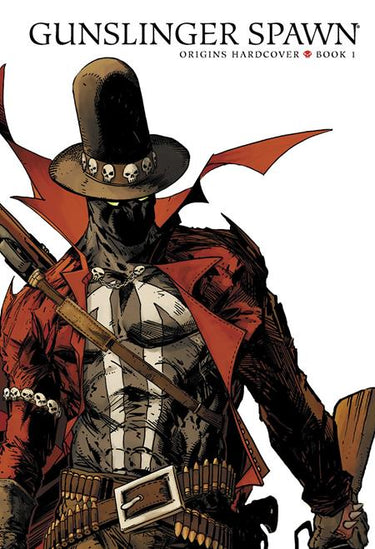 Cover of Gunslinger Spawn Origins hardcover graphic novel from Image Comics, featuring Spawn in a dark, action-packed scene.