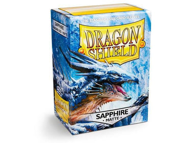Arcane Tinmen Dragon Shield 100-pack sapphire matte card sleeves, standard size, with a smooth matte finish for card protection.