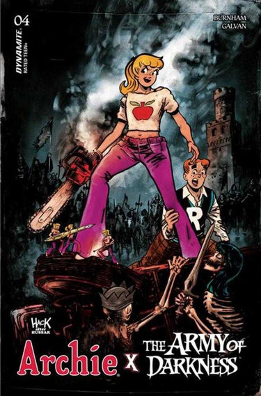 Comic book cover featuring Archie X Army of Darkness #4 Betty variant by Dynamite Entertainment, with artwork by Robert Hack.