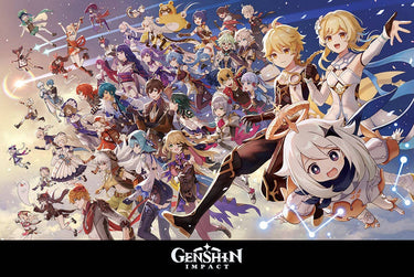 Genshin Impact Characters Gaming Poster Size 24X36: Individually Rolled & Labeled - State of Comics