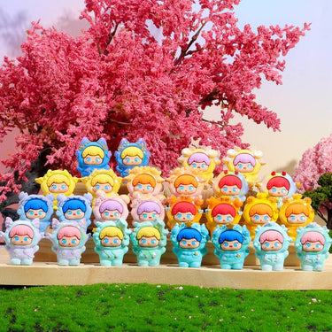 BCmini Zodiac Kids Blind Box showing colorful, collectible mystery figures inside a sealed blind box container.