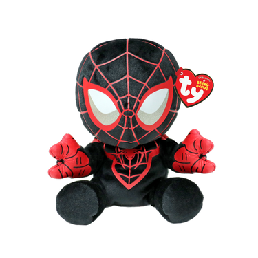 Ty Miles Morales Beanie Babies plush toy in small size featuring a soft, detailed Miles Morales character plush for collectors.