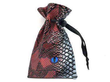 Dragon Eye Dice Bag - Spectral Dragon - Red & Silver - State of Comics