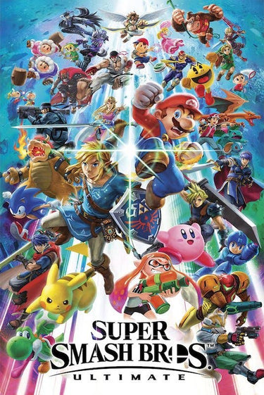 Super Smash Brothers 24x36 Ultimate Gaming Poster: Individually Rolled & Labeled - State of Comics