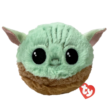 Plush Grogu Beanie Bouncers by Ty featuring a soft, cuddly toy with a cute Grogu design and beanie hat style.