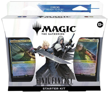 Magic The Gathering Final Fantasy Starter Kit TCG card set by Wizards of the Coast, featuring colorful fantasy-themed cards and artwork.