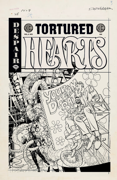 Oni Press EC Tortured Hearts 2 #1 one-shot Dustin Weaver black-and-white artist edition comic cover, 1:20 variant