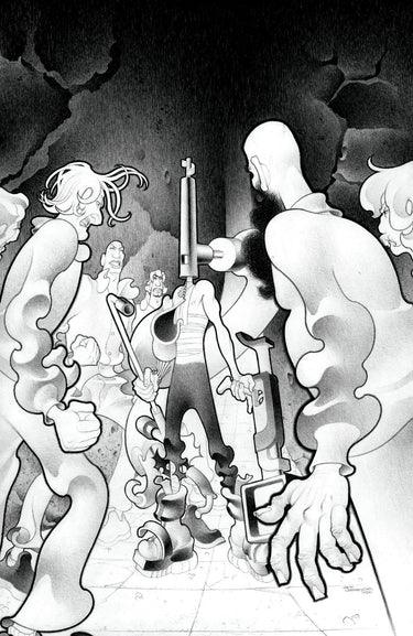 Faceless and the Family Maze of the Mechanical Aliens #4 Cvr C Inc 1:10 Matt Lesniewski B&w Var