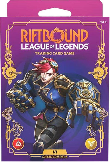 Riftbound TCG League of Legends Set 3 Unleashed Vi Champion deck by UVS Games, featuring Vi illustrated card and game components