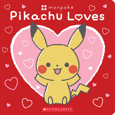 Scholastic Inc. Pikachu Loves book cover featuring Pikachu from Pokémon with colorful illustrations and playful design.